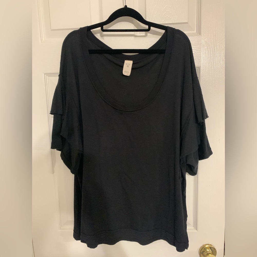 Free People Ruffle Sleeve Box Top